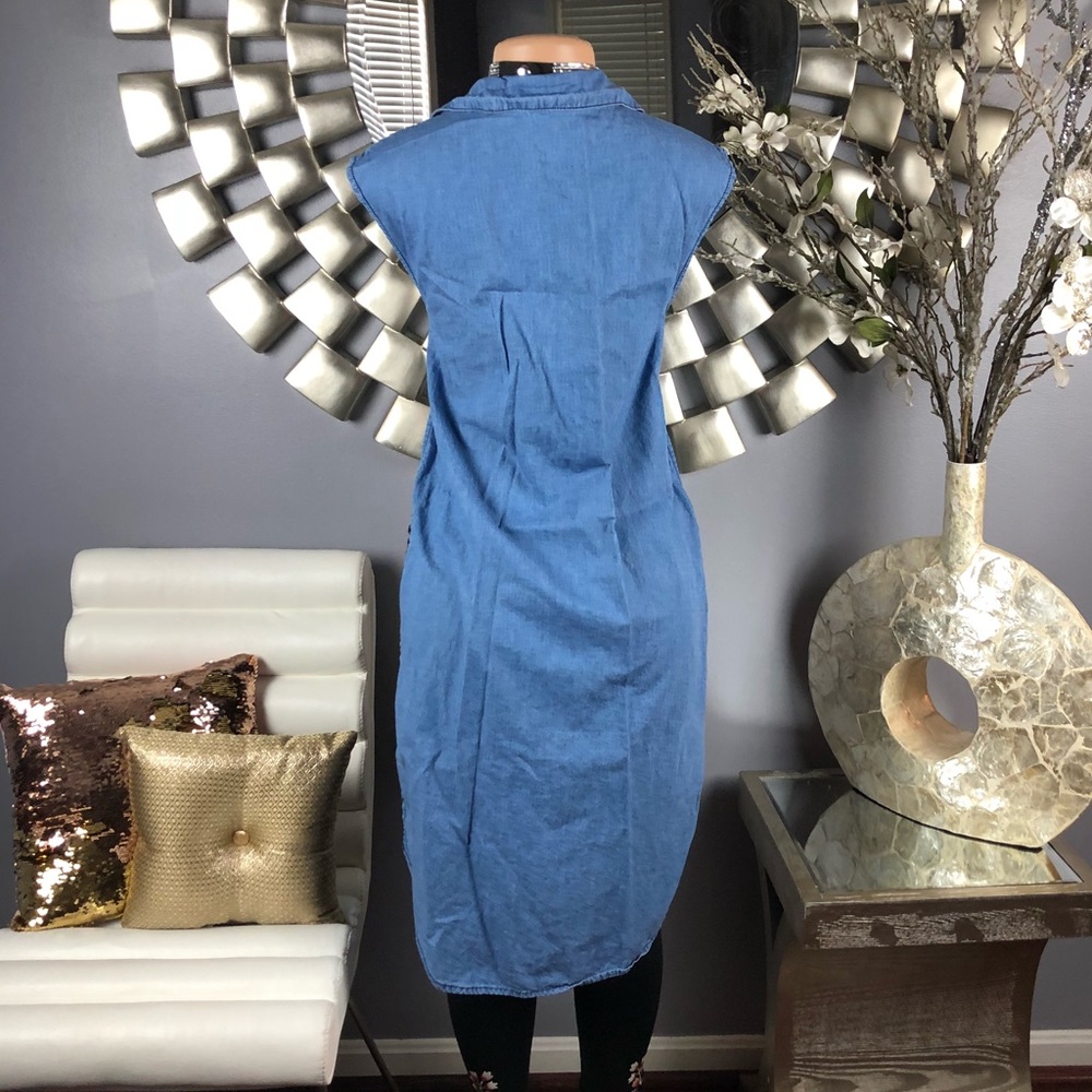 Denim Front Tie Shirt - Picture 5 of 8